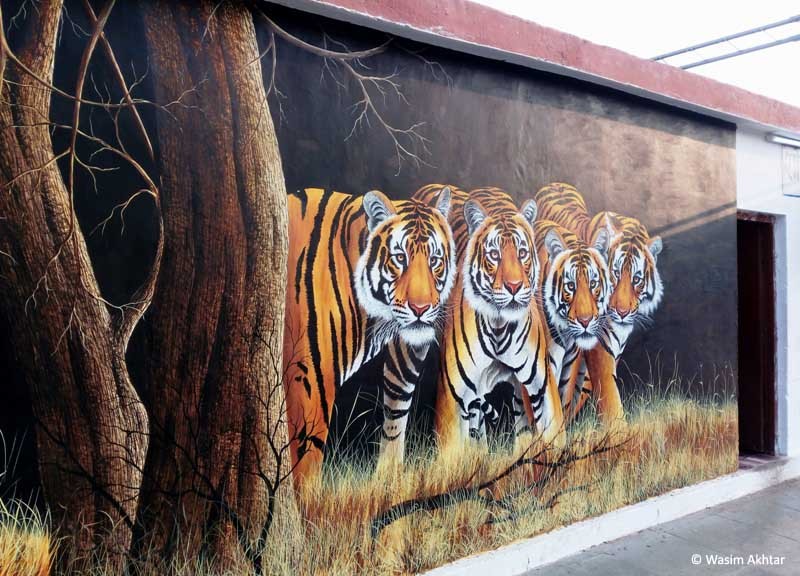 Tiger painting in ranthambore sawai Madhopur railway station
