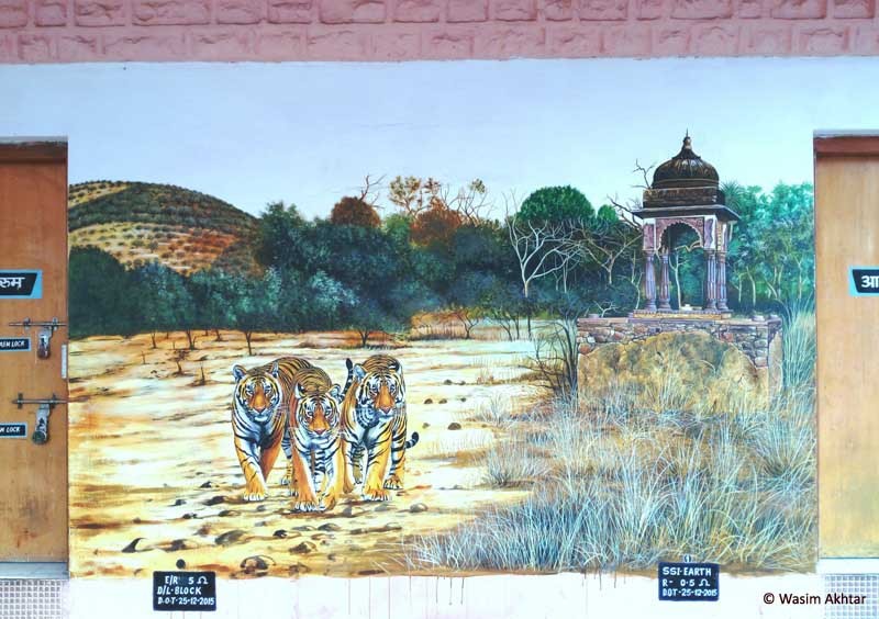 Wildlife Graffiti on Ranthambore Railway station